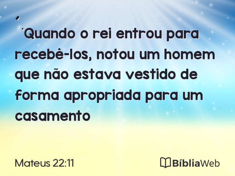 Mateus 22:11 em imagem para compartilhar