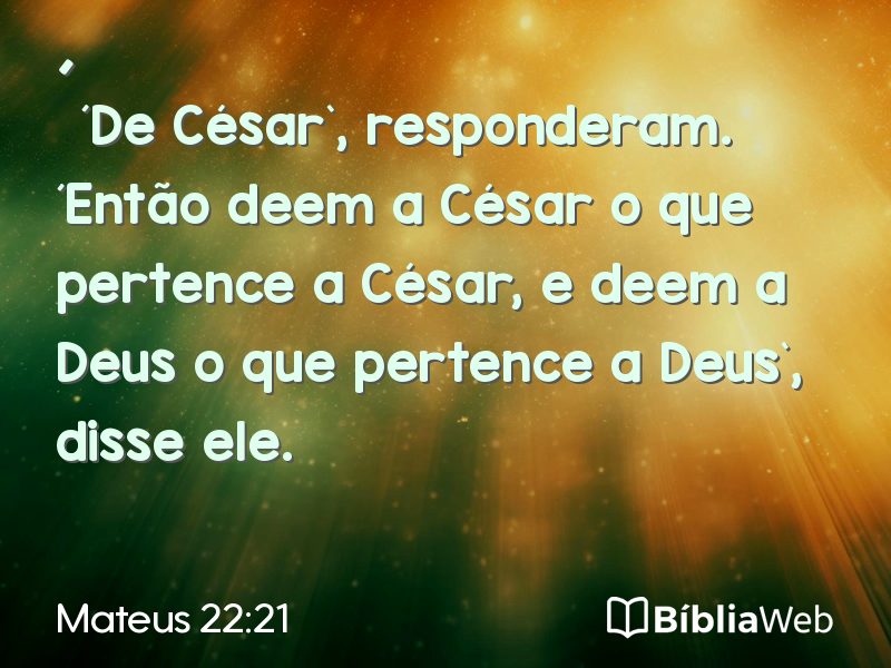 Mateus 22:21 em imagem para compartilhar