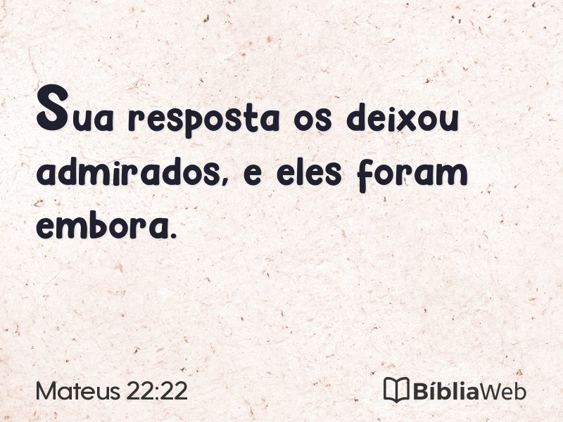 Mateus 22:22 em imagem para compartilhar
