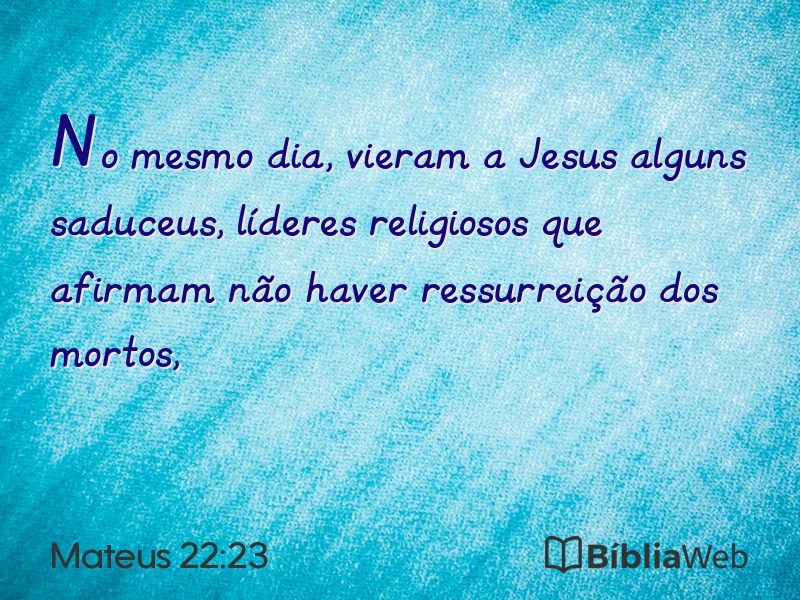 Mateus 22:23 em imagem para compartilhar
