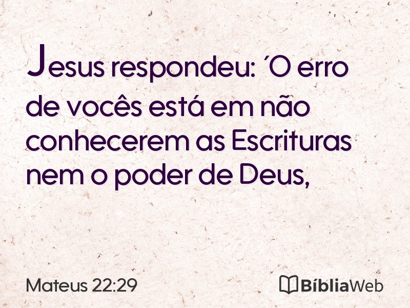 Mateus 22:29 em imagem para compartilhar
