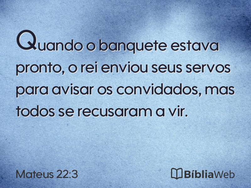 Mateus 22:3 em imagem para compartilhar