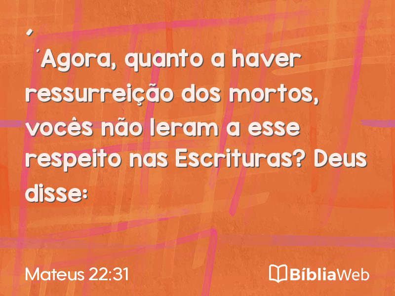 Mateus 22:31 em imagem para compartilhar