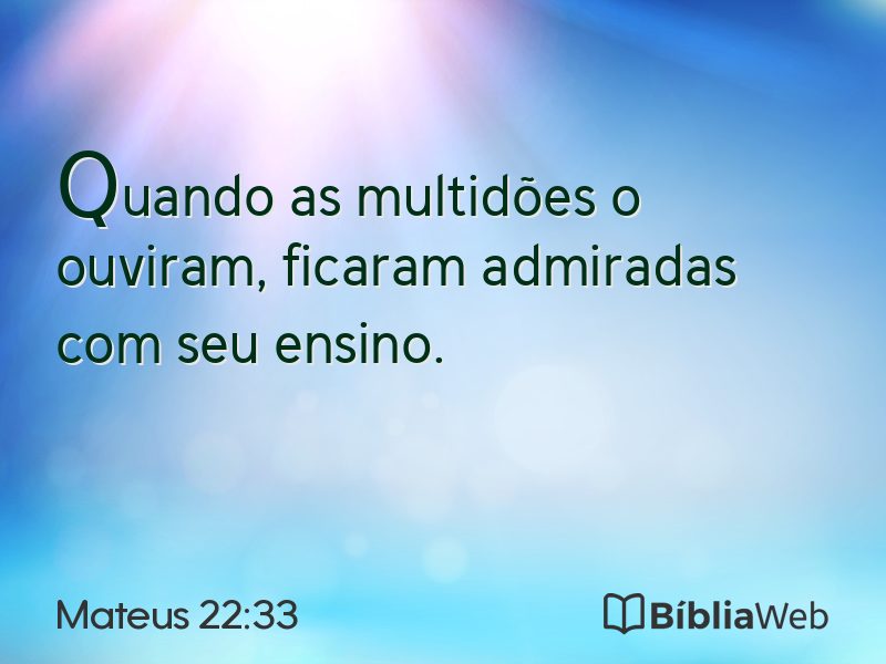 Mateus 22:33 em imagem para compartilhar