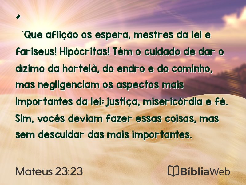 Mateus 23:23 em imagem para compartilhar