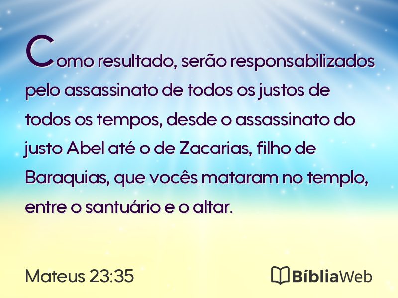 Mateus 23:35 em imagem para compartilhar