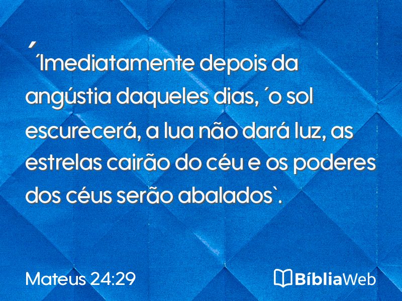 Mateus 24:29 em imagem para compartilhar