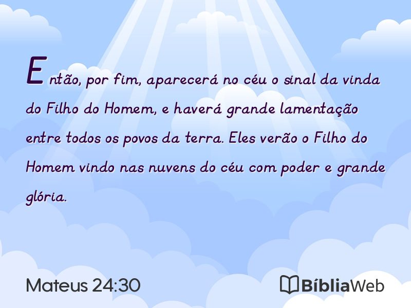 Mateus 24:30 em imagem para compartilhar