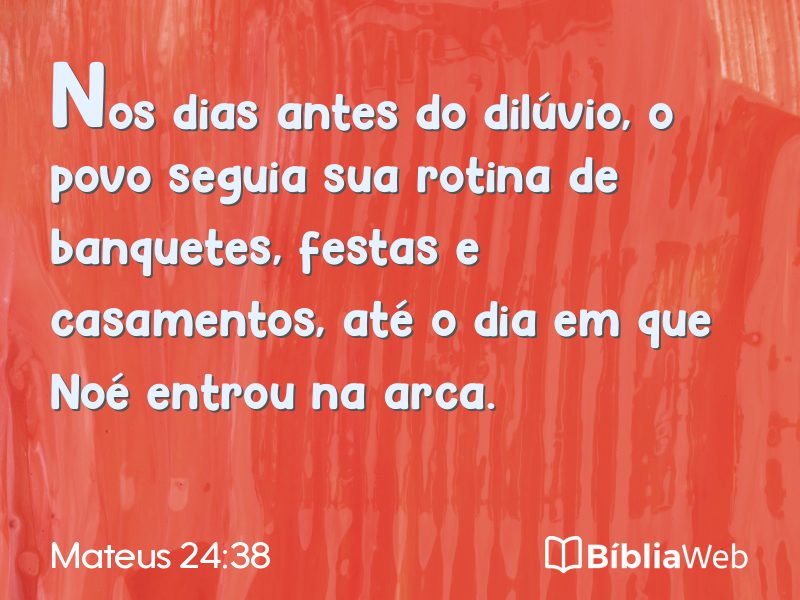 Mateus 24:38 em imagem para compartilhar