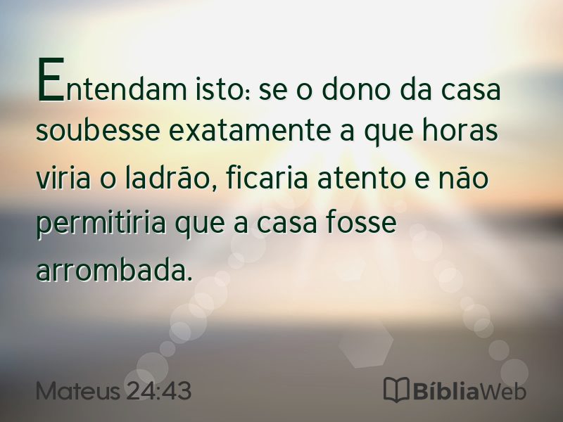 Mateus 24:43 em imagem para compartilhar