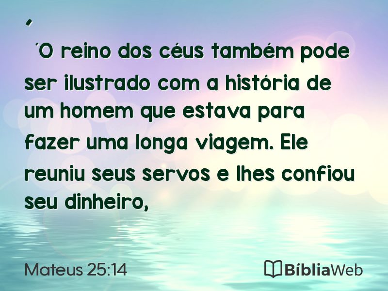 Mateus 25:14 em imagem para compartilhar