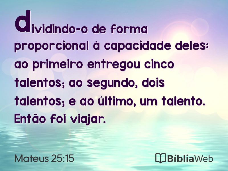 Mateus 25:15 em imagem para compartilhar