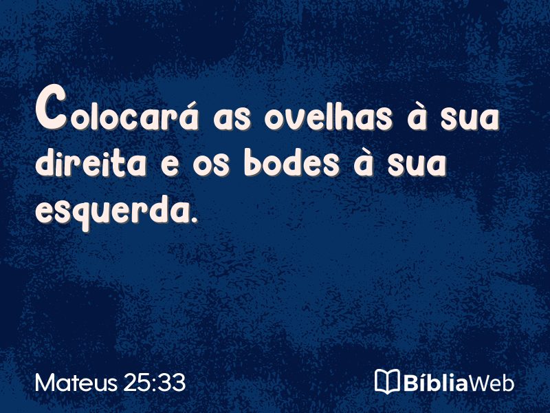 Mateus 25:33 em imagem para compartilhar