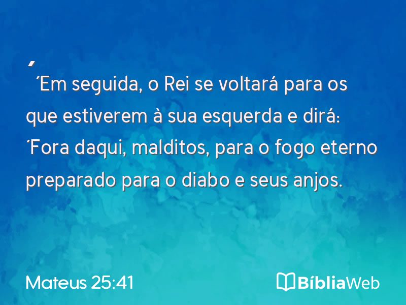 Mateus 25:41 em imagem para compartilhar