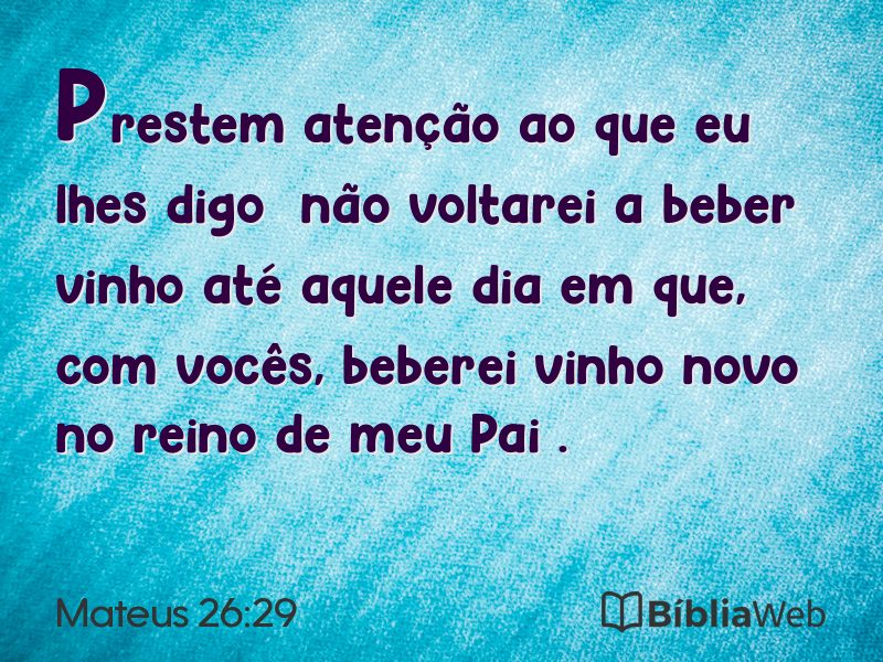 Mateus 26:29 em imagem para compartilhar