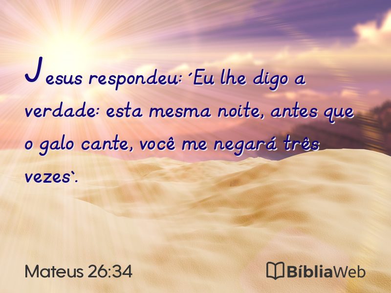 Mateus 26:34 em imagem para compartilhar
