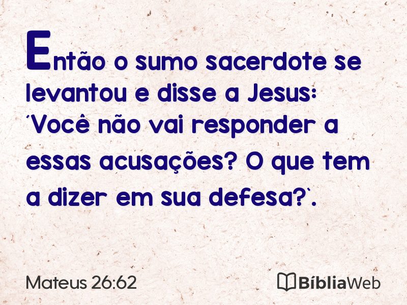 Mateus 26:62 em imagem para compartilhar