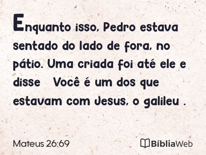 Mateus 26:69 em imagem para compartilhar
