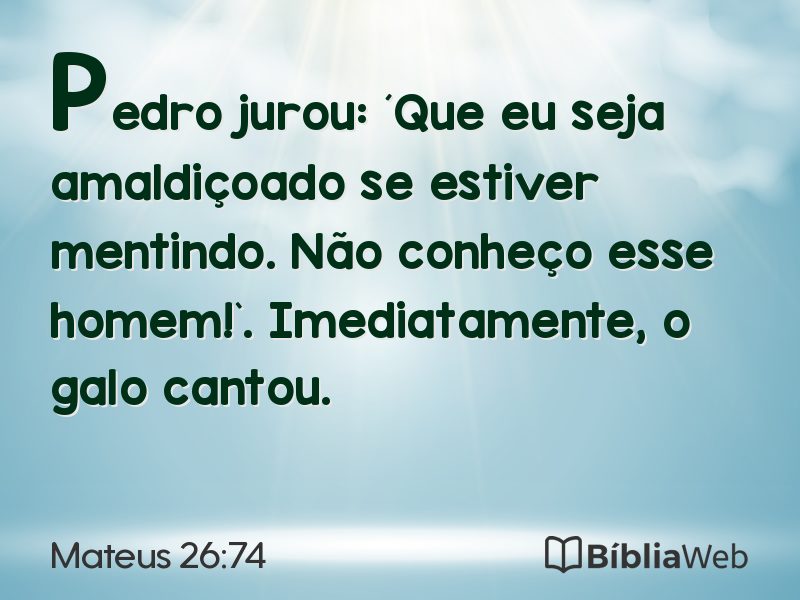 Mateus 26:74 em imagem para compartilhar