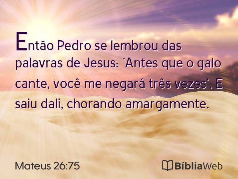 Mateus 26:75 em imagem para compartilhar