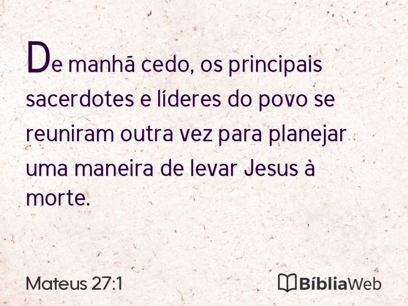 Mateus 27:1 em imagem para compartilhar