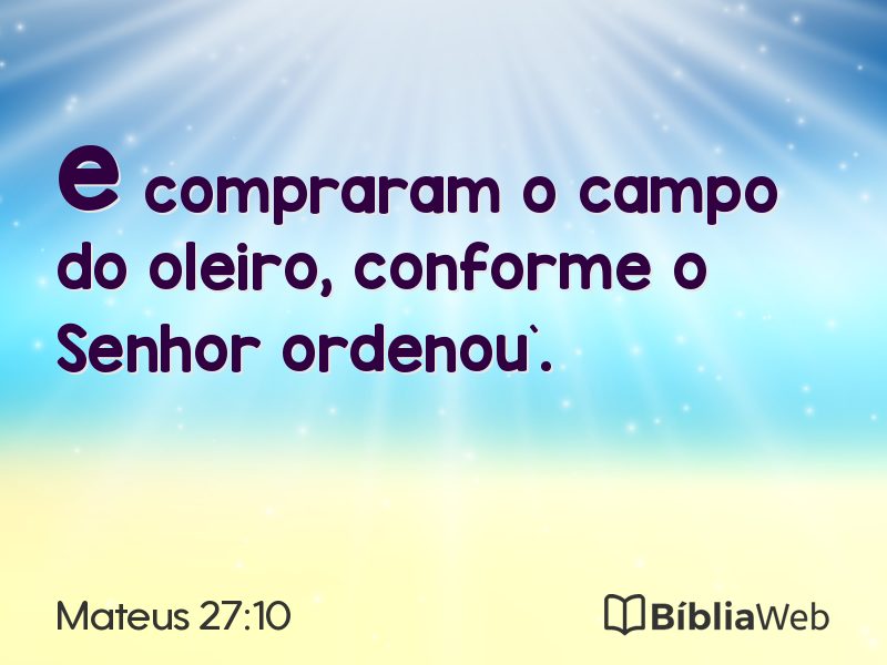Mateus 27:10 em imagem para compartilhar