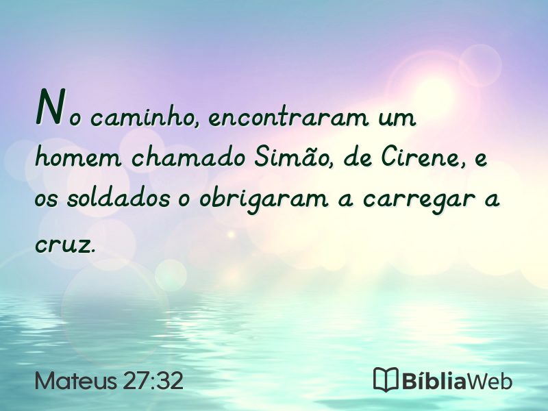 Mateus 27:32 em imagem para compartilhar