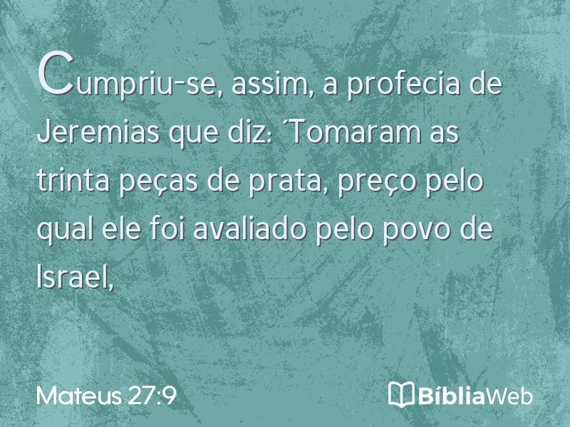 Mateus 27:9 em imagem para compartilhar