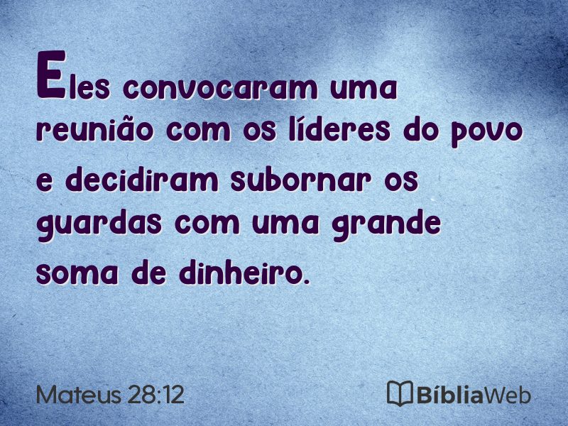 Mateus 28:12 em imagem para compartilhar