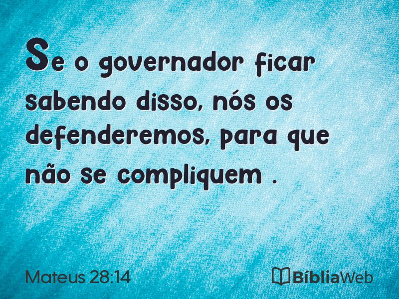 Mateus 28:14 em imagem para compartilhar