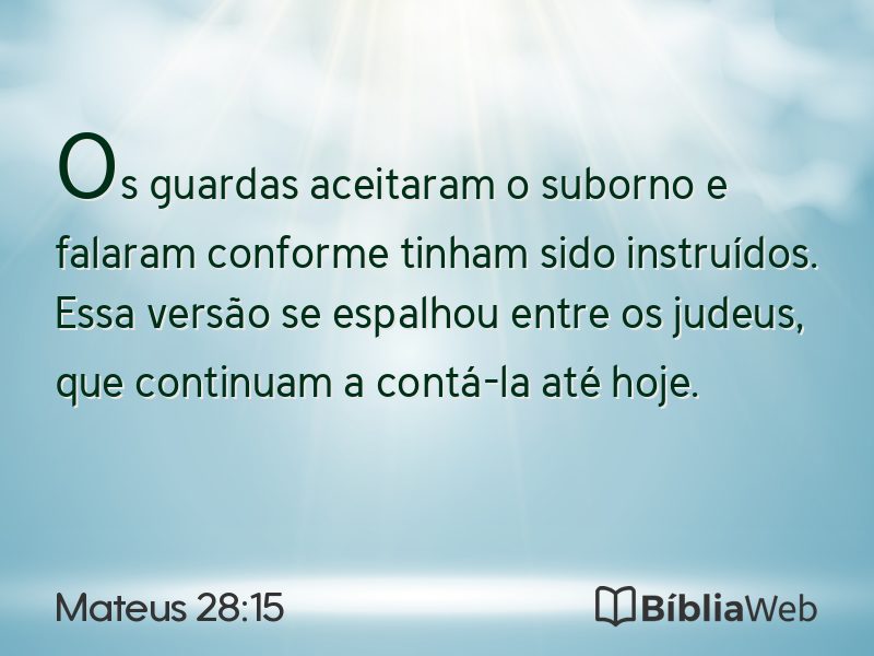 Mateus 28:15 em imagem para compartilhar