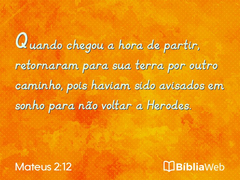 Mateus 2:12 em imagem para compartilhar