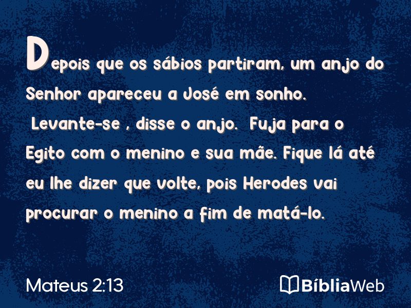 Mateus 2:13 em imagem para compartilhar