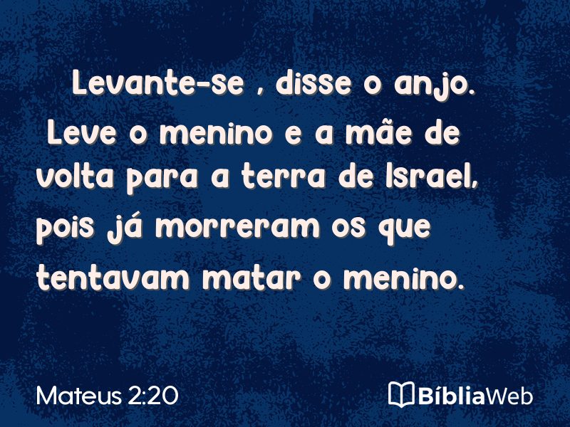 Mateus 2:20 em imagem para compartilhar