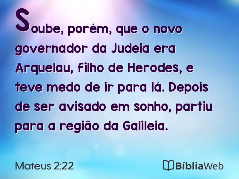 Mateus 2:22 em imagem para compartilhar