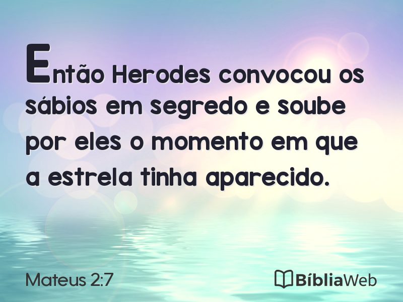 Mateus 2:7 em imagem para compartilhar
