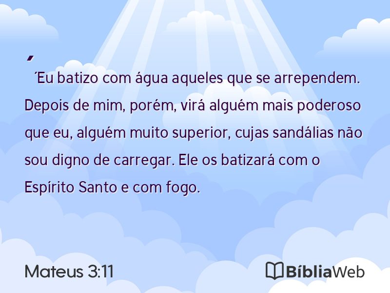 Mateus 3:11 em imagem para compartilhar