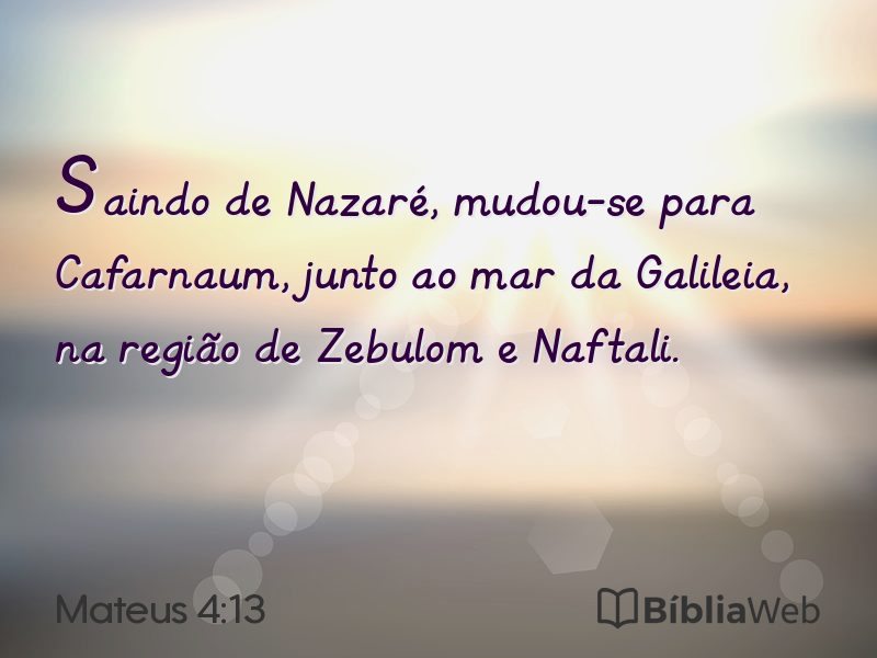 Mateus 4:13 em imagem para compartilhar