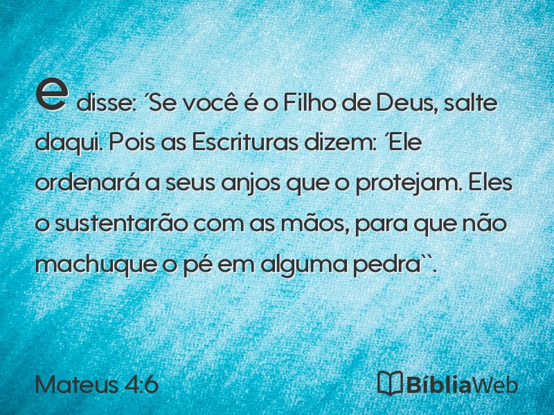 Mateus 4:6 em imagem para compartilhar