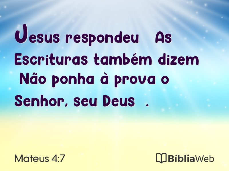 Mateus 4:7 em imagem para compartilhar