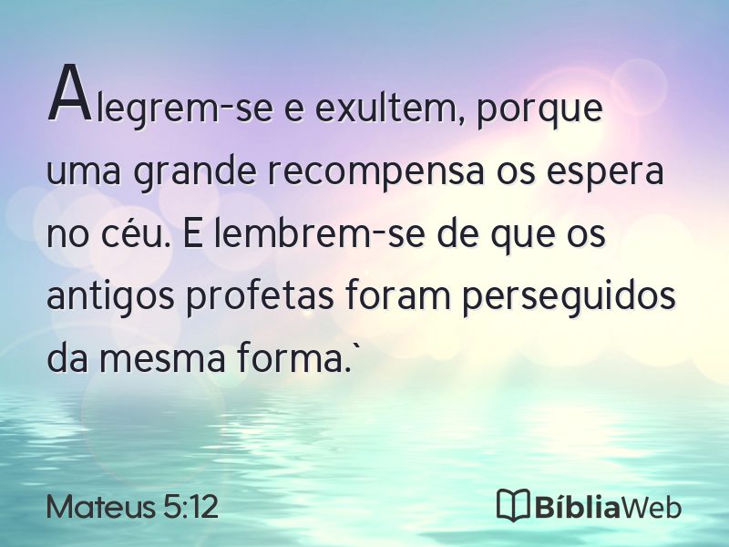 Mateus 5:12 em imagem para compartilhar
