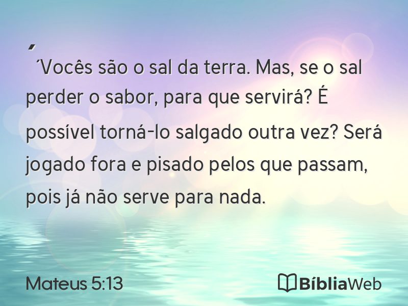 Mateus 5:13 em imagem para compartilhar