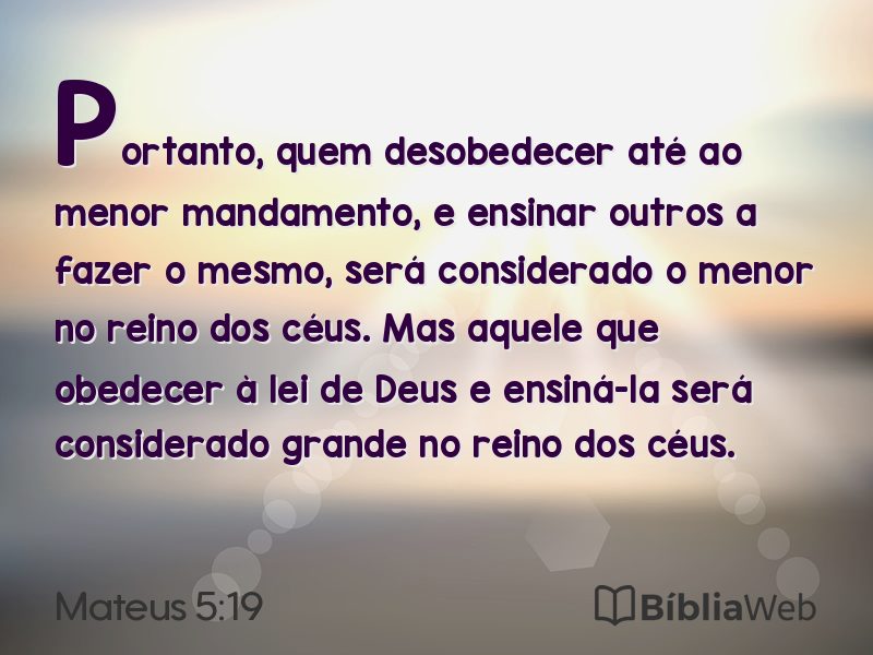 Mateus 5:19 em imagem para compartilhar