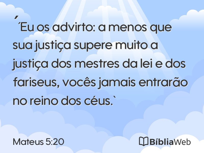 Mateus 5:20 em imagem para compartilhar