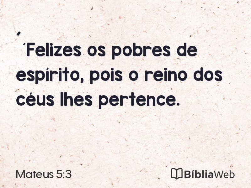 Mateus 5:3 em imagem para compartilhar
