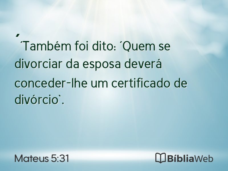 Mateus 5:31 em imagem para compartilhar