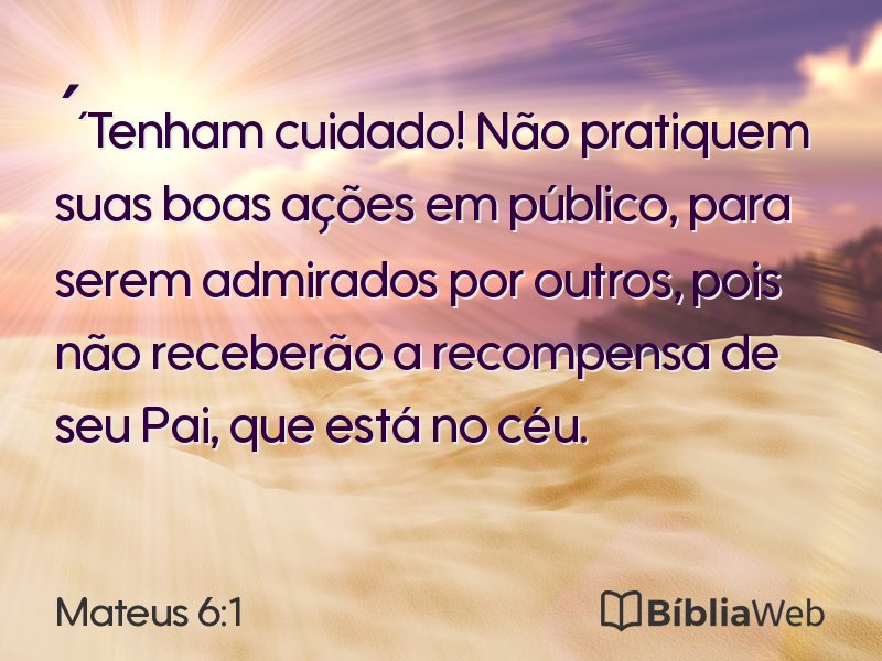 Mateus 6:1 em imagem para compartilhar