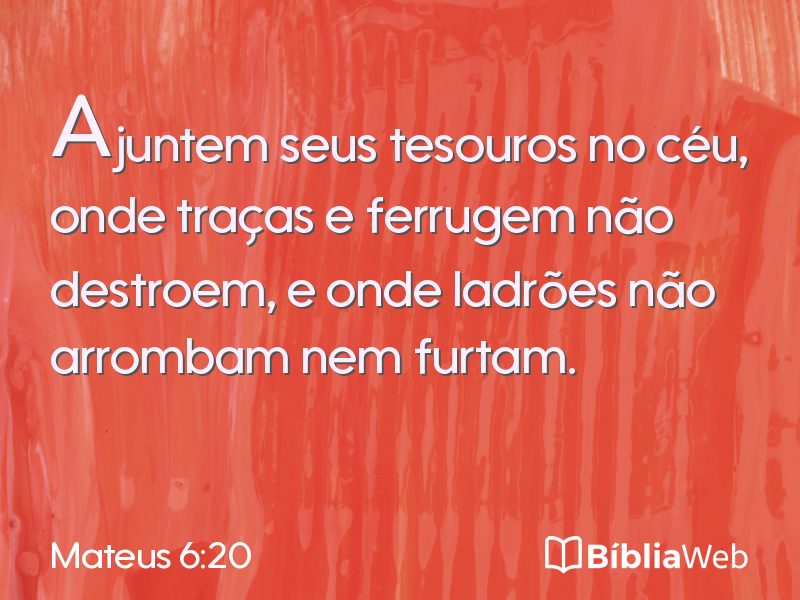 Mateus 6:20 em imagem para compartilhar