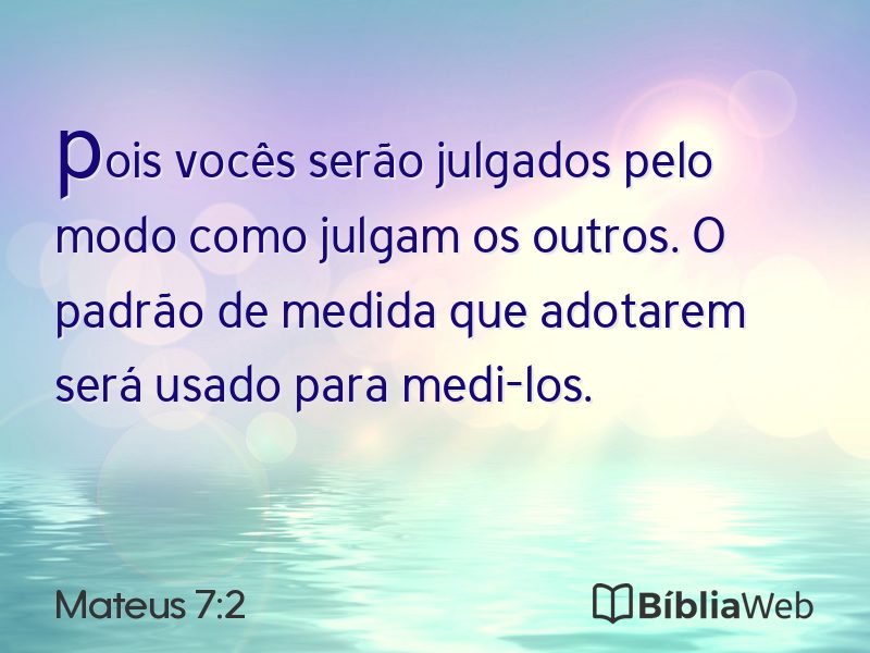 Mateus 7:2 em imagem para compartilhar