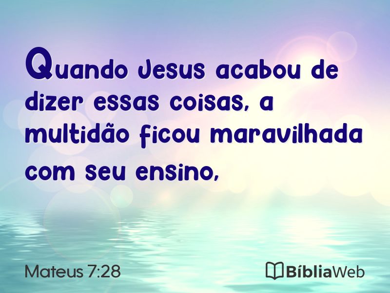 Mateus 7:28 em imagem para compartilhar